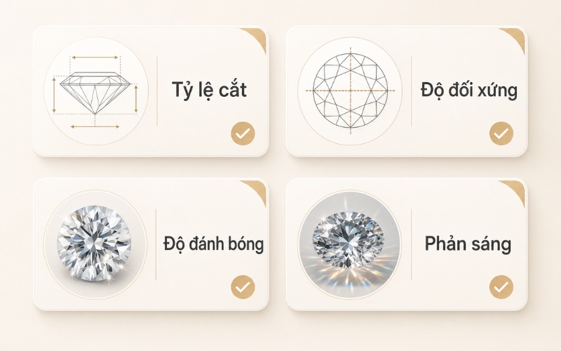 Số lượng mặt cắt nhiều không đồng nghĩa với việc viên kim cương sẽ lấp lánh hơn mà còn phụ thuộc vào nhiều yếu tố