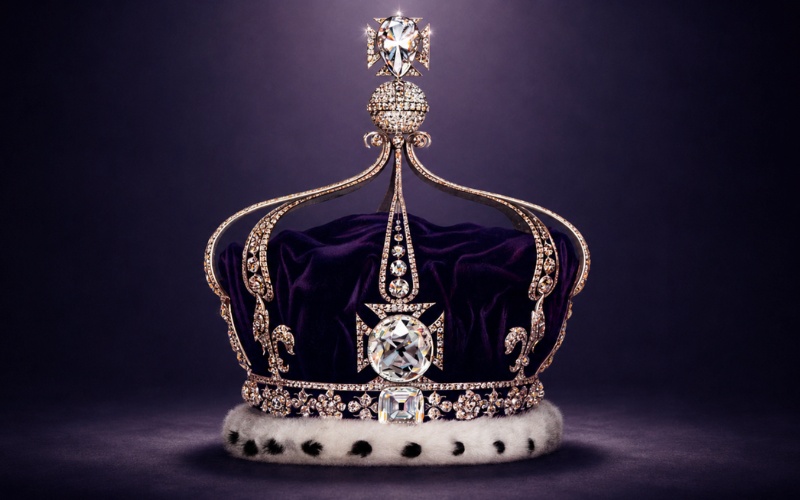 Koh‑i‑Noor là kim cương trắng được gắn trên vương miện thuộc bộ Crown Jewels của Hoàng gia Anh