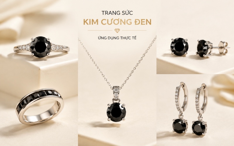 Ứng dụng của kim cương đen trong nhiều kiểu trang sức