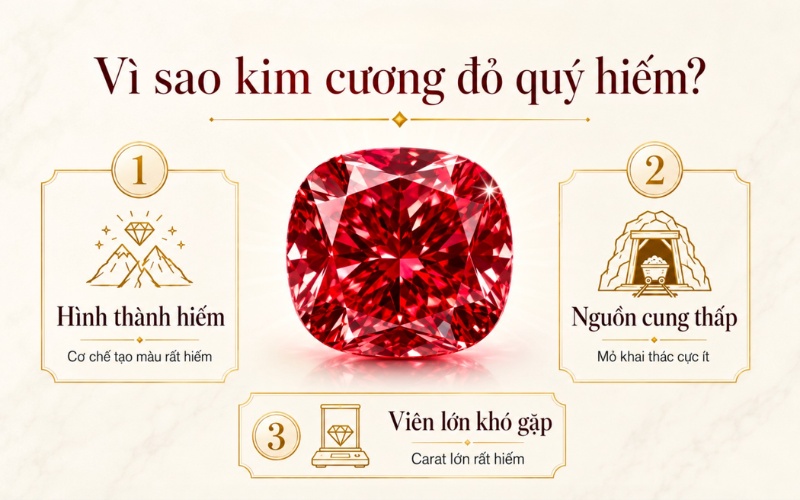 3 lý do khiến kim cương đỏ trở nên quý hiếm