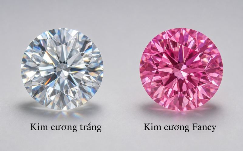 Kim cương trắng và kim cương fancy màu nổi bật