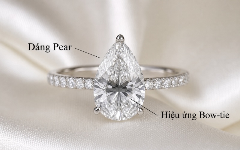 Hiệu ứng thắt nơ (bow-tie effect) mô tả vùng tối thường hình thành ở phần giữa của viên đá