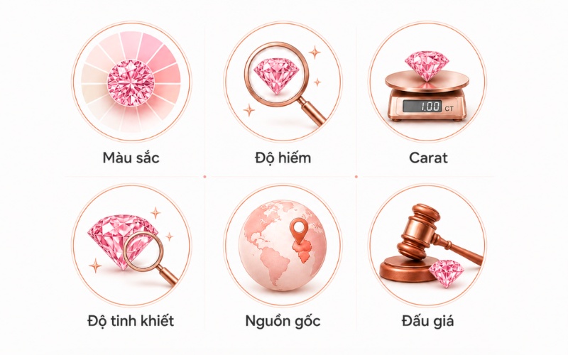 6 yếu tố làm kim cương hồng đắt giá và hiếm