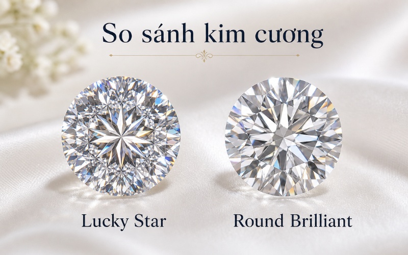 Lucky Star sở hữu 105 mặt cắt, vượt trội so với 57 - 58 mặt của Round Brilliant