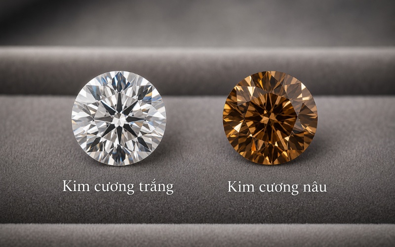 So sánh kim cương nâu và kim cương trắng