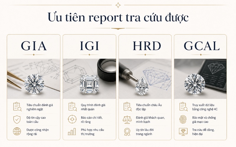 Một số tổ chức kiểm định uy tín cho kim cương nhân tạo