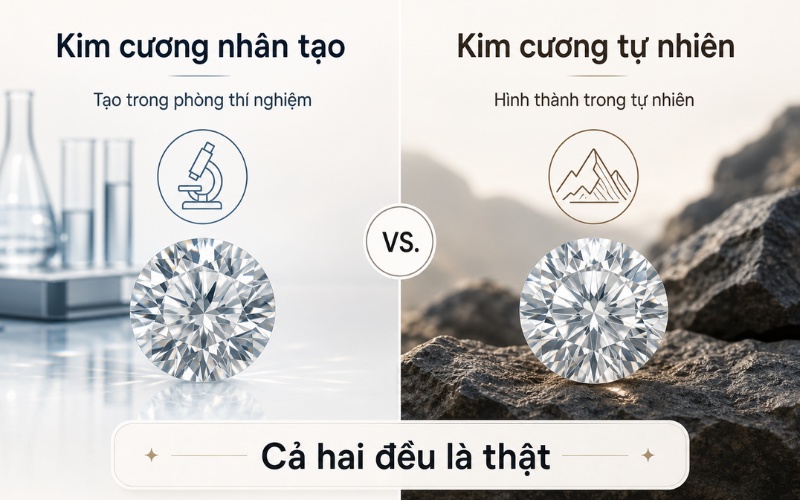 Kim cương nhân tạo (lab-grown) được nuôi cấy trong phòng thí nghiệm