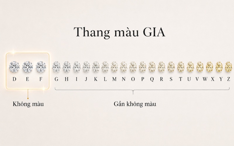Thang màu GIA từ D đến Z