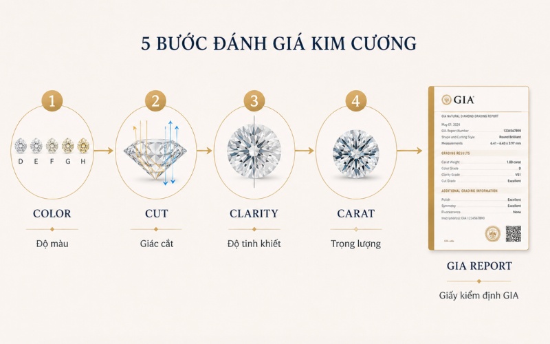 Quy trình đánh giá chất lượng kim cương