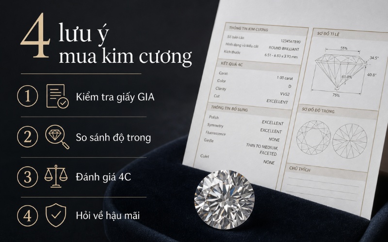 Lưu ý mua kim cương nước E