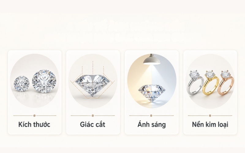Các yếu tố ảnh hưởng đến cảm nhận màu của kim cương nước J