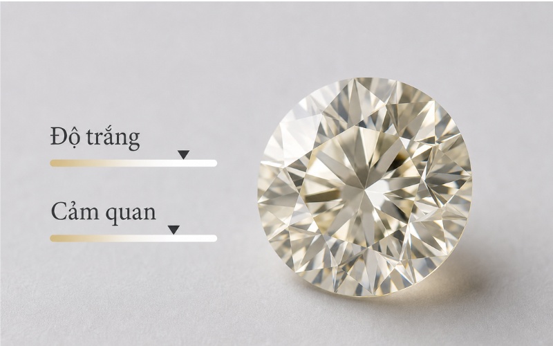 Kim cương nước K mang cấp độ màu K trên thang đo GIA, thuộc nhóm sắc vàng nhẹ