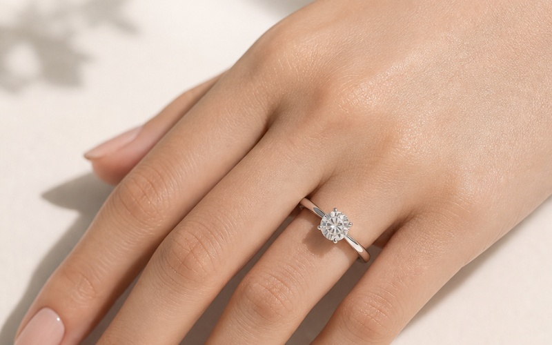Nhẫn kim cương tự nhiên SI2 lấp lánh và sang trọng