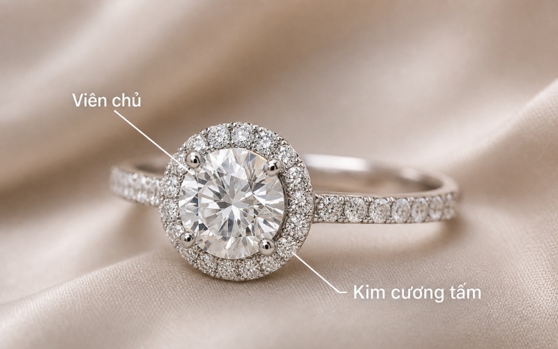 Dấu hiệu nhận biết kim cương tấm dễ nhất với người mới là nhìn vào vị trí, kích thước và cách đính