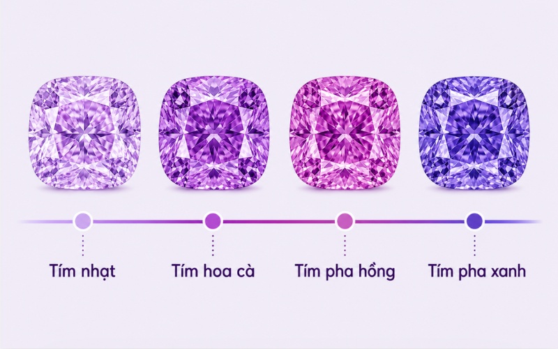 Kim cương tím tự nhiên thuộc nhóm fancy color diamond