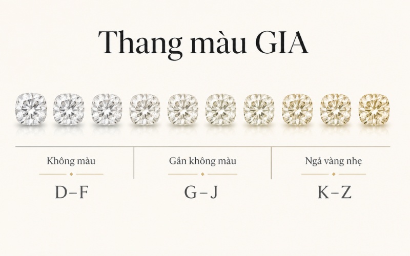 Thang màu từ D-Z của GIA