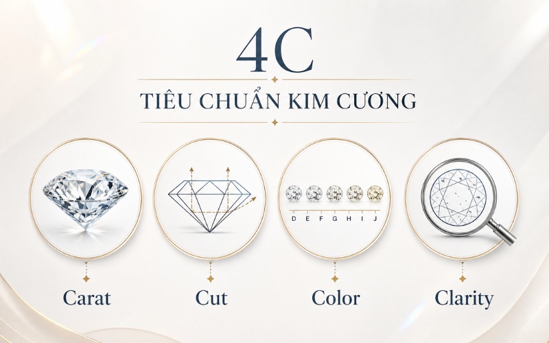 Tiêu chuẩn 4C của viên kim cương trắng