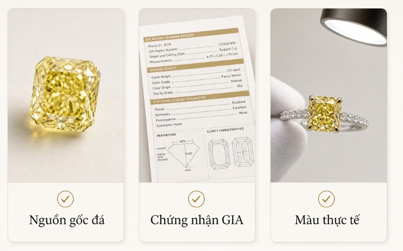 Checklist an toàn khi mua kim cương vàng