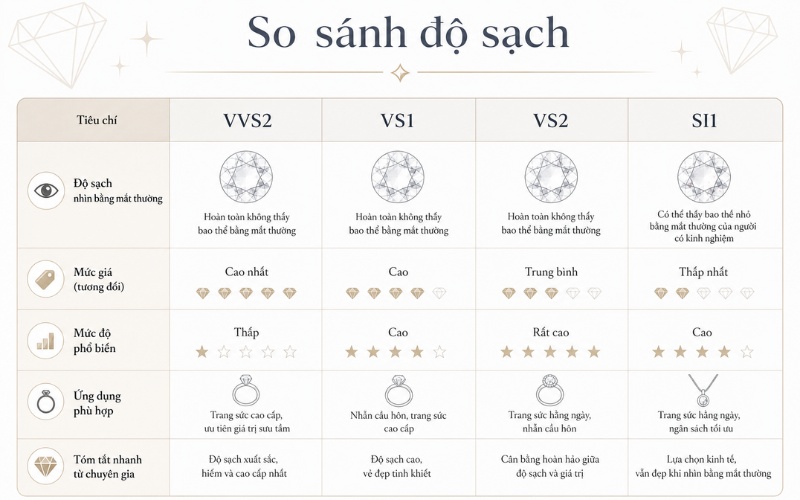 Các yếu tố cần xem trước khi mua kim cương VS2