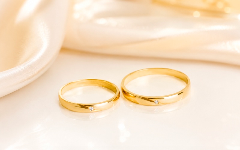 Nhẫn cưới H19 đính viên đá chủ đính chìm tối giản