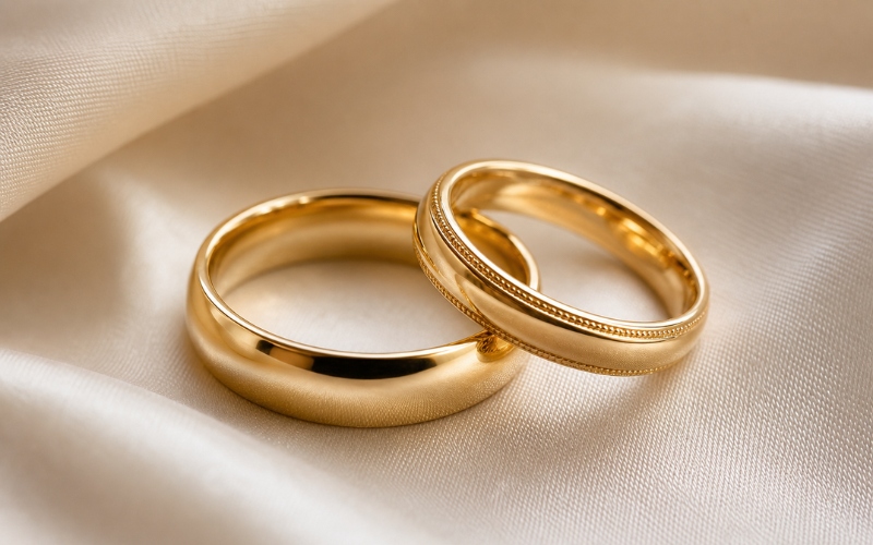 Nhẫn cưới 14K có độ bền tốt, phù hợp để đeo hằng ngày