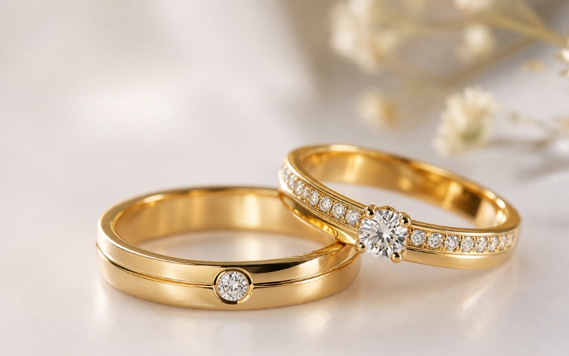 Độ cứng vàng 14K là một lợi thế vì nó hỗ trợ phần chấu giữ đá ổn định hơn