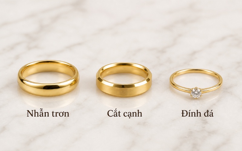 Kiểu dáng đơn giản luôn là lựa chọn an toàn hơn trong nhóm nhẫn cưới dưới 6 triệu