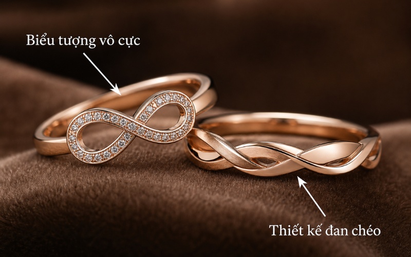 Nhẫn cưới Infinity Love là cách gọi phổ biến cho những thiết kế nhẫn cưới lấy cảm hứng từ biểu tượng vô cực