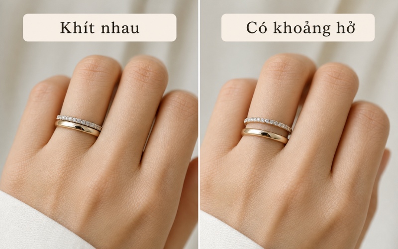 Cách đeo nhẫn cưới và nhẫn đính hôn cùng lúc