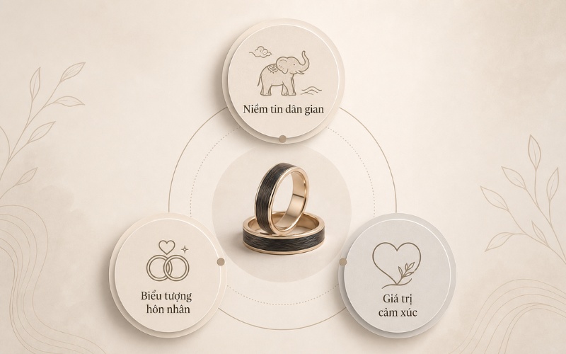 Nhẫn lông voi thường được gắn với may mắn, bình an và sự gắn kết