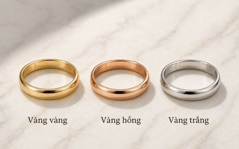 Màu sắc ảnh hưởng nhiều đến cảm nhận đẹp hay không đẹp của kiểu dáng nhẫn cưới