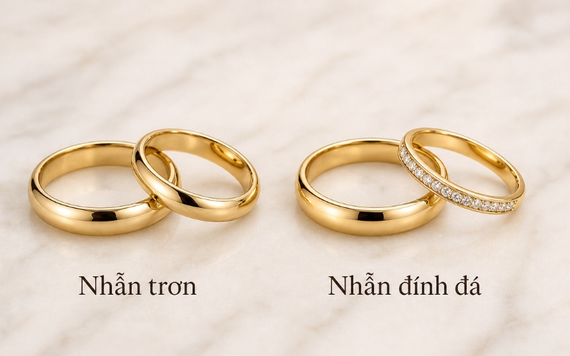 Với ngân sách khoảng 15 triệu, lựa chọn hợp lý thường là cặp nhẫn trơn bản vừa hoặc mẫu có điểm nhấn nhẹ