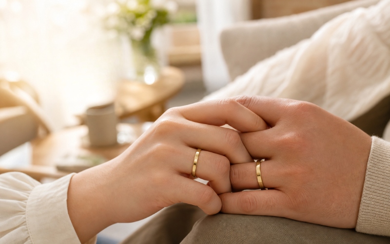 Nhẫn cưới vàng 14K là lựa chọn khá cân bằng giữa giá, độ bền và tính thẩm mỹ