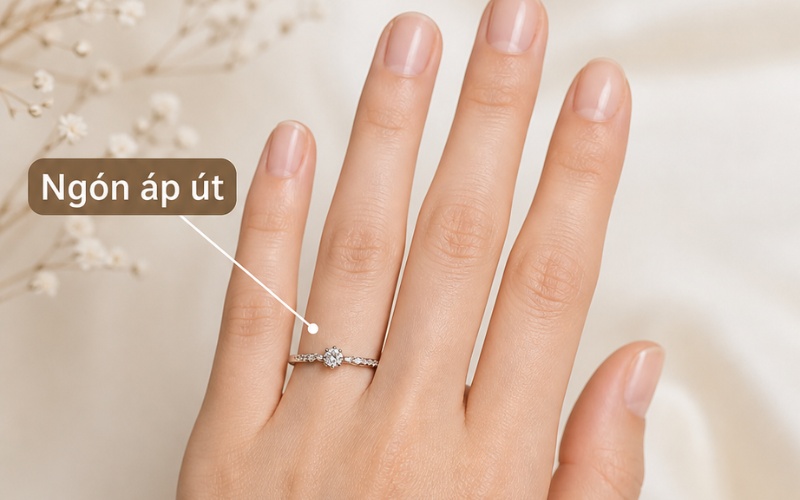 Ngón áp út thường được chọn khi muốn nhấn mạnh ý nghĩa tình cảm