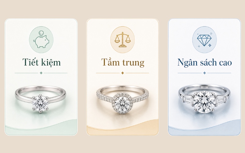 Cách phân khúc giá để chọn nhẫn kim cương