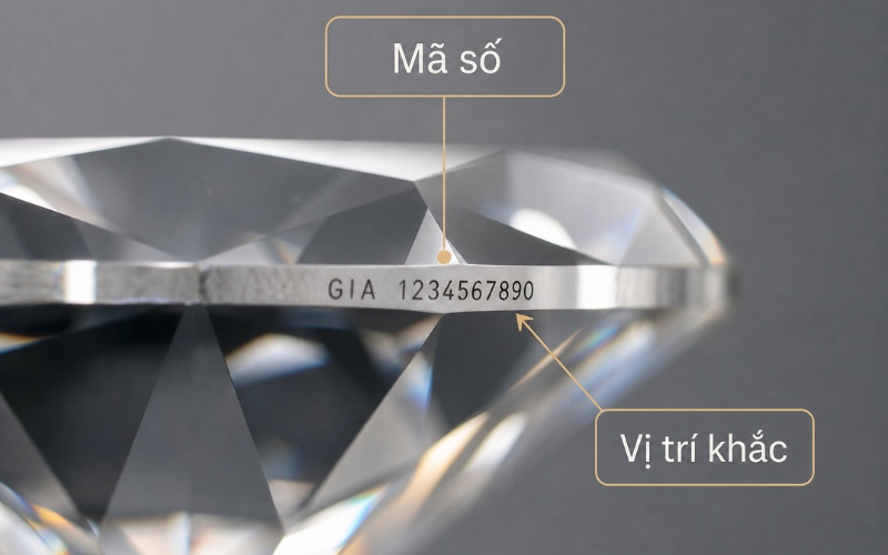 Mã số khắc laser trên viên kim cương