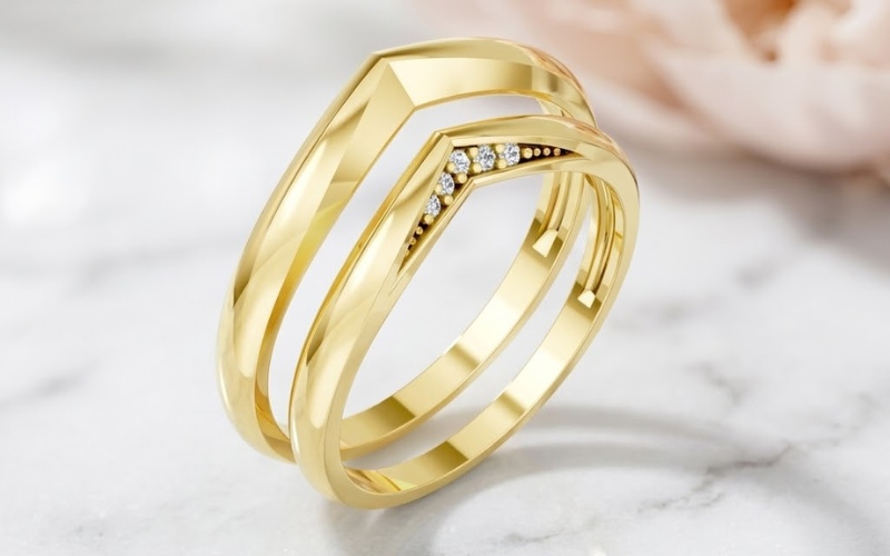 Nhẫn cưới H117 sở hữu ngôn ngữ thiết kế tối giản nhưng đầy tinh tế