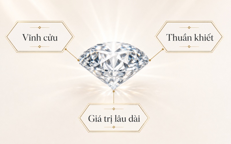 Ý nghĩa của kim cương là biểu tượng vĩnh cửu