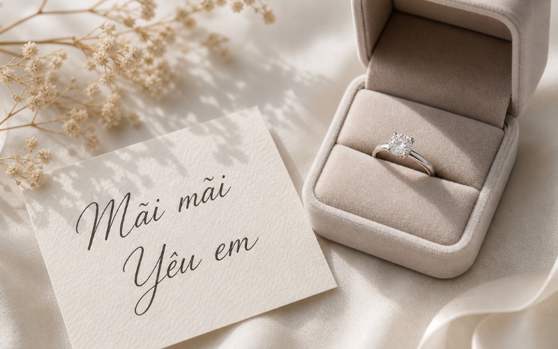 Điều quan trọng khi trao nhẫn hoặc quà không phải là dùng lời quá hoa mỹ, mà là nói đúng điều bạn thực sự muốn cam kết