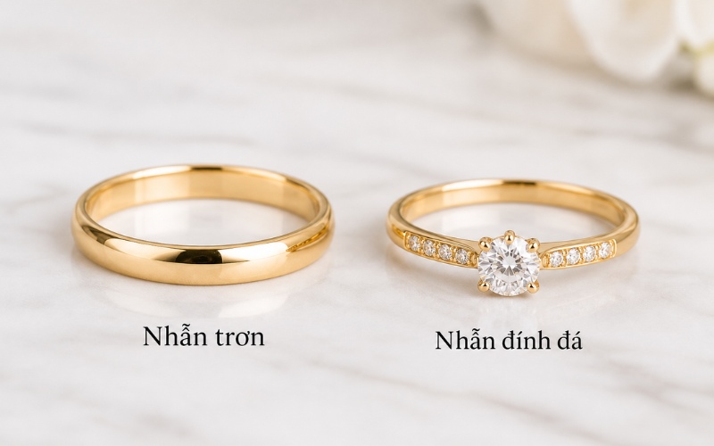 Nhẫn đính đá dễ gắn với biểu tượng riêng