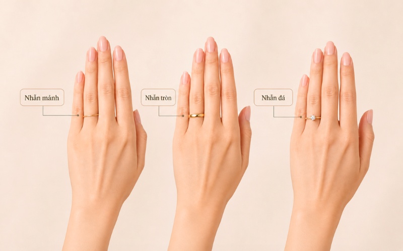 Chọn kiểu nhẫn phù hợp với dáng tay