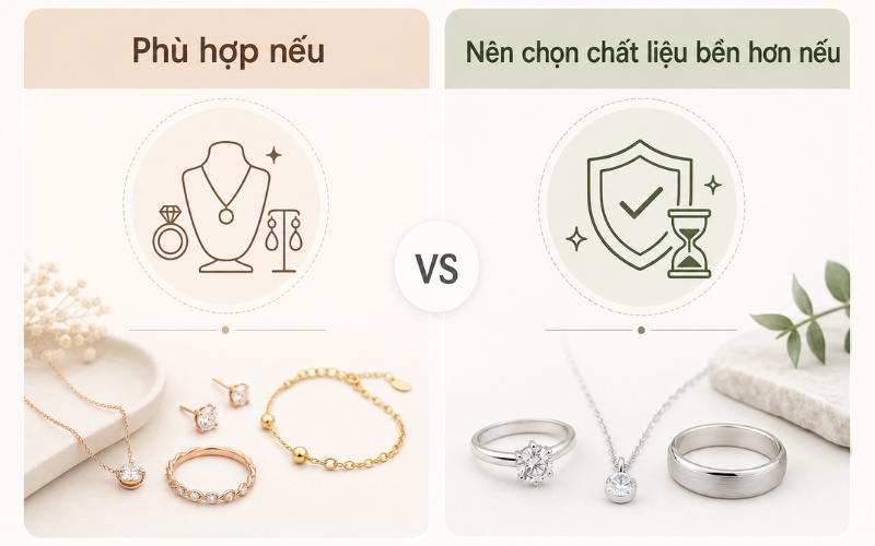Nên chọn chất liệu vàng thật cho trang sức đeo hàng ngày