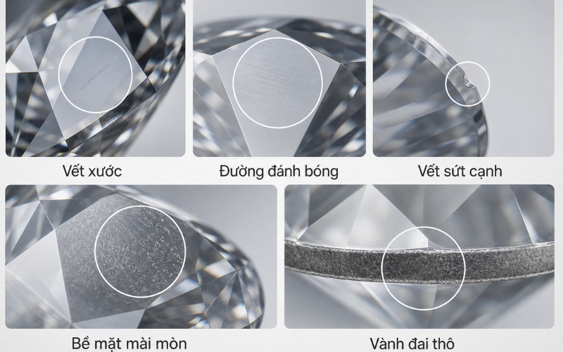 Các loại blemish ở cạnh và vành đai