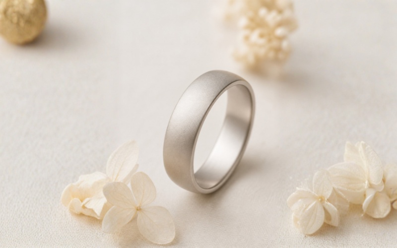 Kiểu nhám mịn satin trên nhẫn cưới
