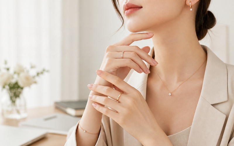 Trang sức màu vàng tạo cảm giác ấm và sang trọng khi đeo