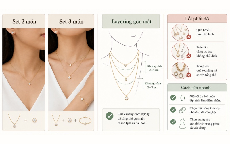 Cách phối dây chuyền gọn mắt và các lỗi phối trang sức thường gặp