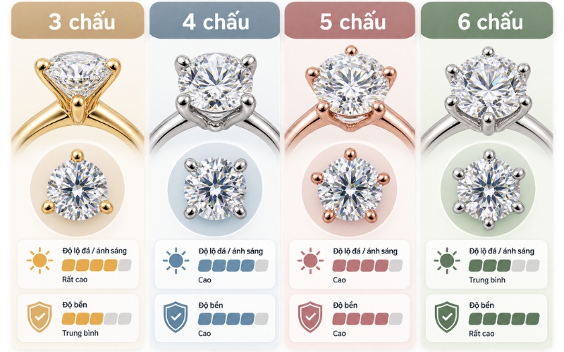 So sánh ổ nhẫn 3 chấu, 4 chấu, 5 chấu và 6 chấu