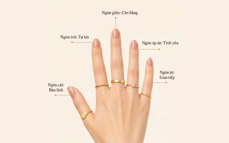 Ý nghĩa các ngón tay khi đeo nhẫn