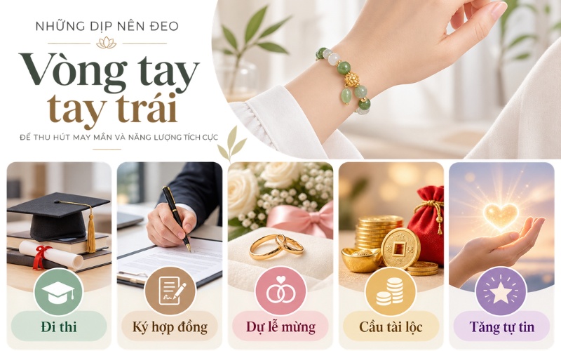 Các trường hợp nên đeo vòng tay trái