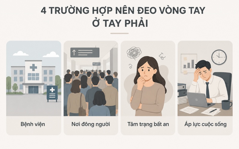 Các trường hợp nên đeo vòng tay phải